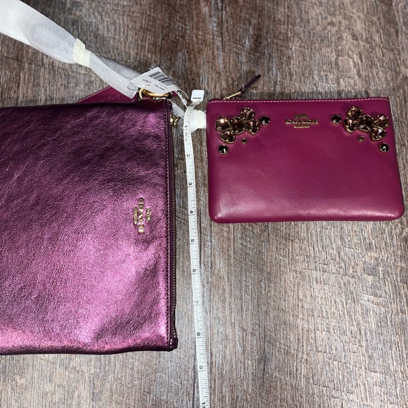 💌 NWT* 2 COACH Wristlet & Pouch Leather VIP Jeweled Bundle Set of 2 - Picture 16 of 16